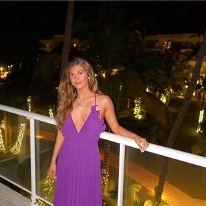Elegant Purple Halter Dress